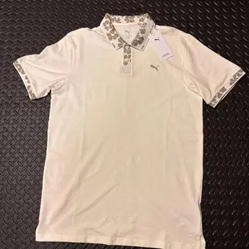 새상품 Puma 골프 셔츠 화이트 플라워 패턴