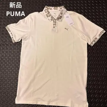 새상품 Puma 골프 셔츠 화이트 플라워 패턴
