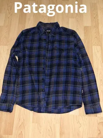 patagonia 코튼 플란넬 셔츠 파랑 블랙 체크