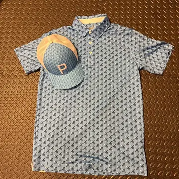 PUMA 스카이블루 야자수 피케 셔츠와 캡 세트