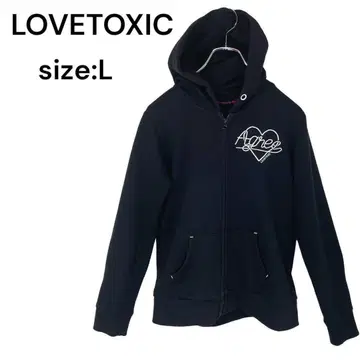 LOVETOXIC 러브톡시 후드티 상의 맨투맨 블랙 L