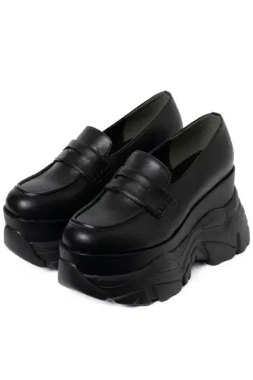 R&E 통굽 러버 솔 코인 로퍼 (블랙-L)