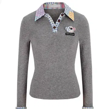 13 de marzo 플래드 커프 니트 폴로 탑