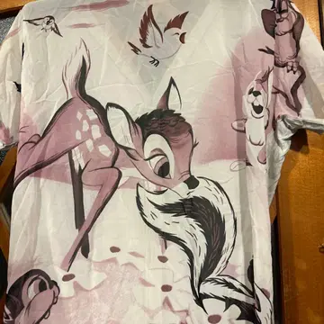 아차츄무무차차의 밤비 패턴 디즈니 디자인 반팔 가디건