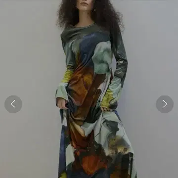 Ameri RUST INK ART VELOUR DRESS