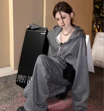 새상품 플리스 후드 부착 스웨트 팬츠 셋업