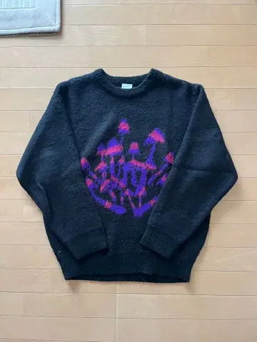 WISH FOR EVER 버섯 디자인 스웨터 모듬 샤기 니트