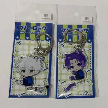 블루 록 나기 세이시로 미카게 레오 연결 아크릴 키링 고양이