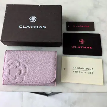 CLATHAS 꽃 모티브 가죽 카드 케이스 명함지갑