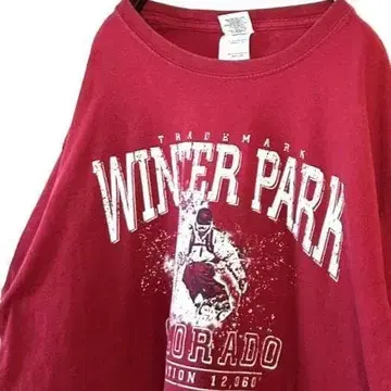 길단 윈터파크 콜로라도 T셔츠 L 레드 빨간색 구제 의류