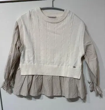 메조 피아노 주니어 케이블 짜임 니트 셔츠