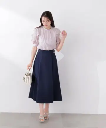 PROPORTION BODY DRESSING 사이드 벨트 플레어 스커트