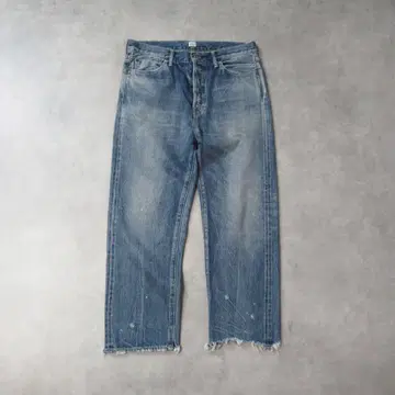 치말라 / 인디고 스트레이트 데님 트라우저 팬츠 청바지