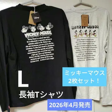 택 포함 새상품 미키마우스 긴팔 T셔츠 2장 세트! L
