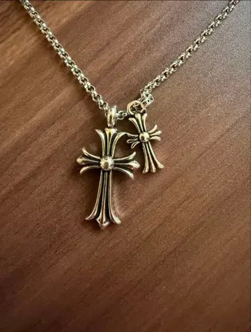 실버 크로스 펜던트 목걸이 크로스 모티브 실버 925 각인 있음