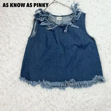 AS KNOW AS PINKY 아즈노우아즈 프린지 데님 베스트