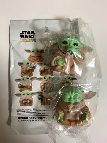 스타 워즈 만달로리안 그로구 소프트 비닐 퍼펫 마스코트 2개 세트