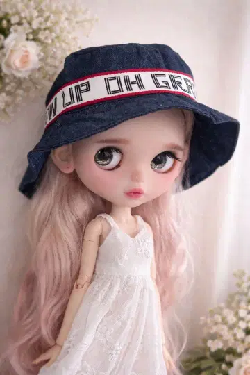 브라이스 사이즈 아이시돌 데님풍 버킷햇 인형용 모자