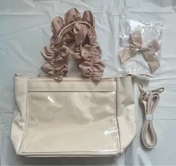 자카마트 a4 프릴 토트백 이타백 베이지