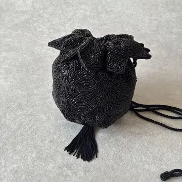 새상품급 [레어] 비즈 복조리형 파티 백 블랙