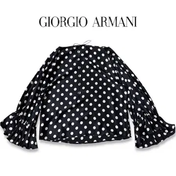 [새상품급] GIORGIO ARMANI 실크 100% 도트 무늬 블라우스