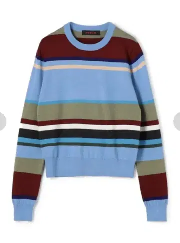 CABaN 코튼 캐시미어 멀티 보더 크루넥 풀오버