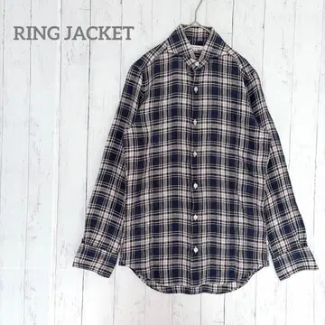 [ 새상품급 ] RING JACKET 링자켓 린넨 체크 셔츠 37