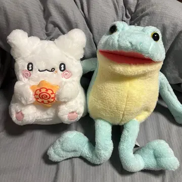 봉제 인형 세트 화이트 곰과 개구리