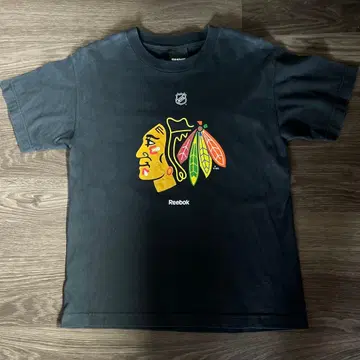 리복 시카고 블랙호크스 티셔츠 L 블랙 레어 USA제 구제 의류