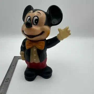 빈티지 미키마우스 소프트 비닐 인형 저금통 디즈니 쇼와 레트로 덮개 없음