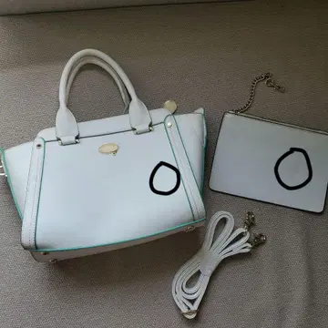 MERCURYDUO 화이트 터콰이즈 핸드백