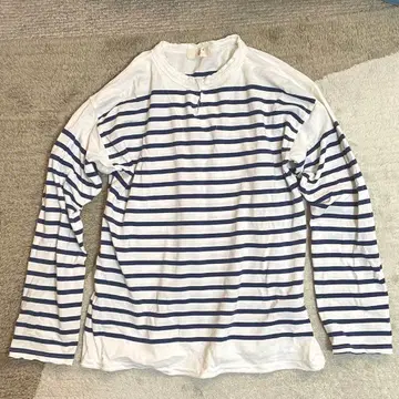 45R 45rpm 바스크 보더 티셔츠 마린 사슴 천축 T셔츠