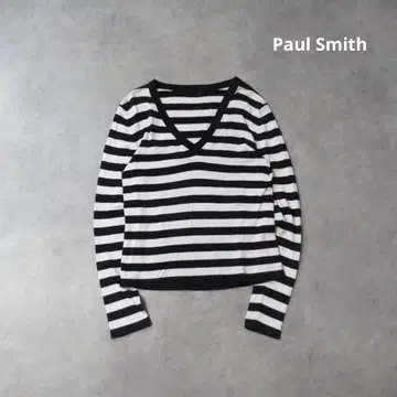폴 스미스 / V넥 보더 니트 스웨터 풀오버 M
