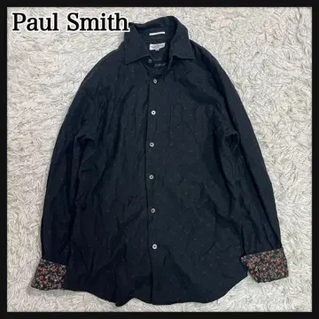 폴 스미스 런던 긴팔 셔츠 꽃무늬 L 블랙