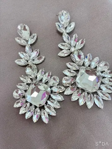 브라이덜 미스코리아 미세스 콘테스트 엘레강트 크리스탈 플라워 귀걸이