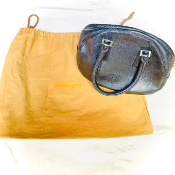 HIROFU 블랙 가죽 핸드백 수납 가방 포함