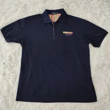 폴스미스 런던 멀티 스트라이프 피케 셔츠 네이비 XXL