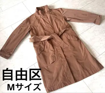 자유구 트렌치코트, M 사이즈, 카멜색