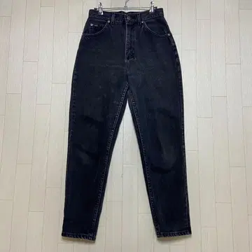 Lee 하이웨스트 테이퍼드 블랙 데님 팬츠 USA제