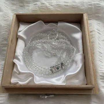 수정 다련 염주 목걸이 SILVER 각인 PAT 각인 실버 금장 장식