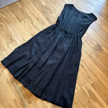 UNITED ARROWS 린넨 슬리브리스 원피스 블랙 여름