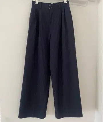 Ray BEAMS 핀스트라이프 스트라이프 2턱 팬츠