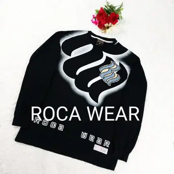 [ 레어 ] 로카웨어 ROCA WEAR 롱티 블랙 XL 자수 테두리 패치
