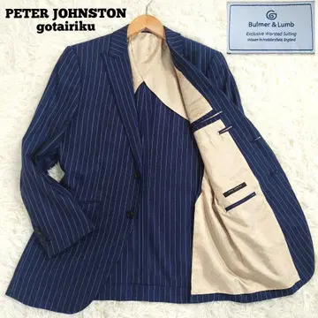 PETER JOHNSTON 고타이리쿠 테일러드 자켓 네이비 스트라이프