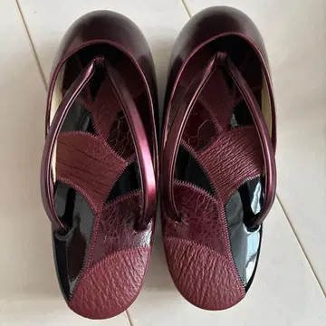 [새상품급] 버건디 패치워크 조리