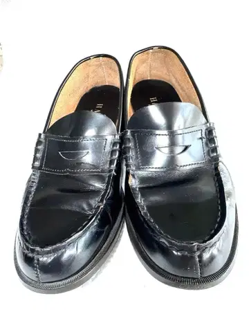 HARUTA 하루타 블랙 로퍼 천연 가죽 24cm 3E