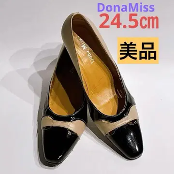 새상품급 바이컬러 펌프스 블랙 x 베이지 24.5 일본제