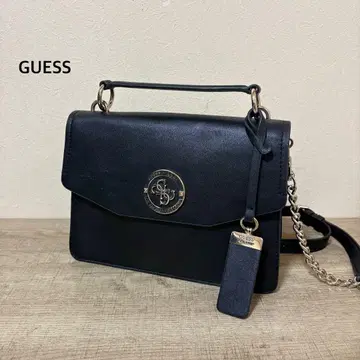 GUESS 랜던 탑 핸들 플랩 백 블랙