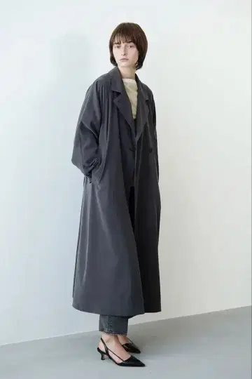 CLANE 백 개더 드레스 트렌치 코트