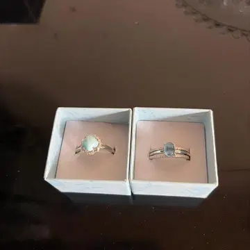 알뜰 2종 세트 아쿠아마린과 라리마 반지 세트 2
